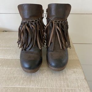 Fringe Wedge Bootie